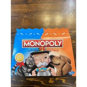 Monopoly Cats vs Dogs Board Game Family Game Night Fun NEW